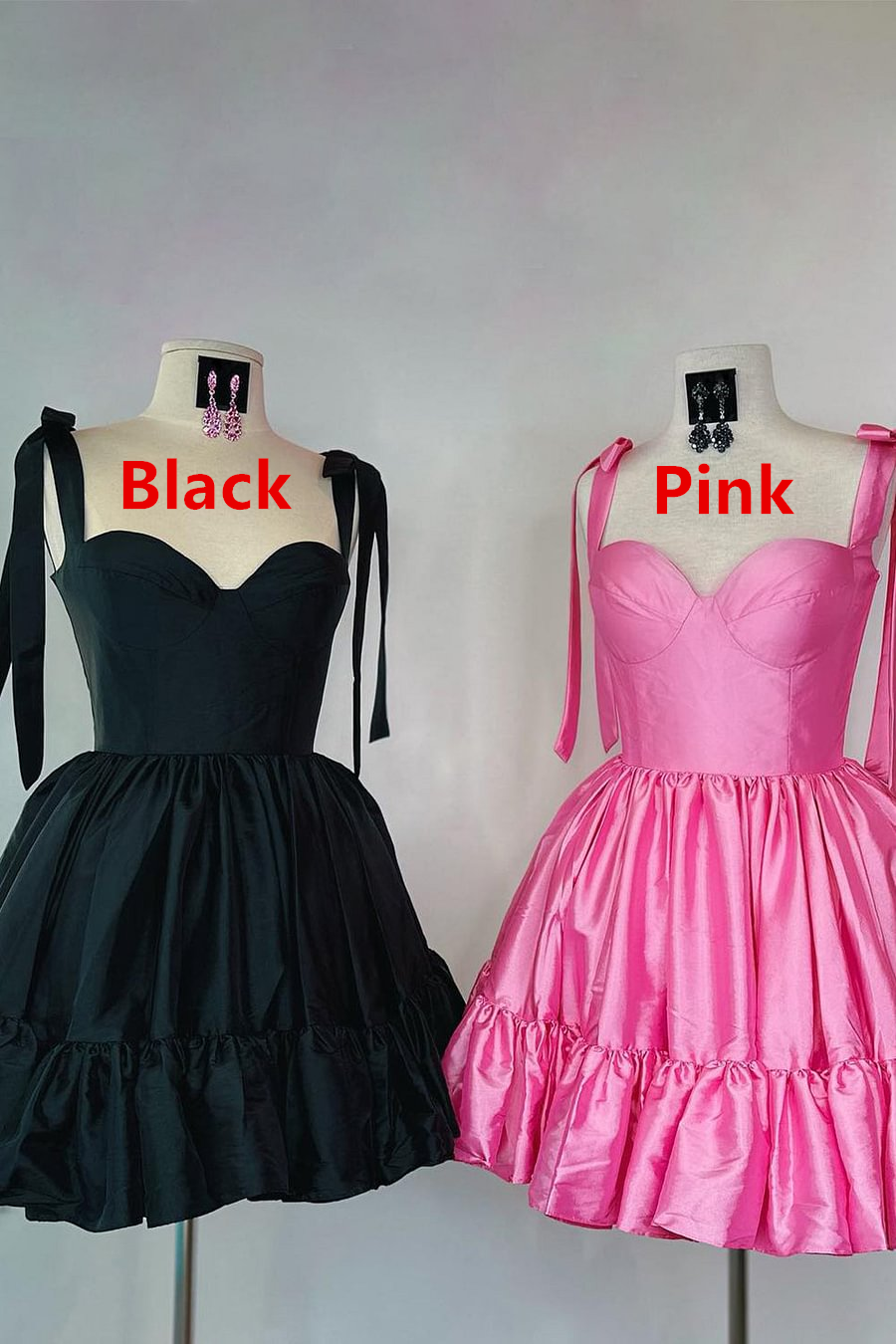 Hot Pink Straps A-Line Short Homecoming Dress with Ruffle,DP1714