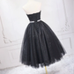 Black Shiny Sweetheart Strapless Homecoming Dress Mini Party DressDP1717