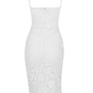 White Straps Lace Sheath Cocktail Dress Midi Party Dress,DP1722