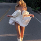 White Off Shoulder A-Line Mini Party Dress Homecoming Dress,DP1726