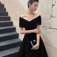 Black Off Shoulder Velvet Knee Length Formal Prom Dress Evening Party Dress,DP1732