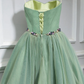 Sage Green Sweatheart Strapless Tulle Short Party Dress Homecoming Dress,DP1739