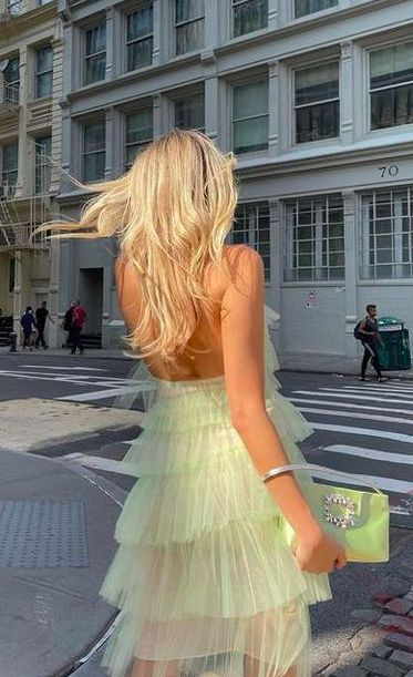 Light Sage Halter Tulle Tiered Party Dress Homecoming Dress,DP1759