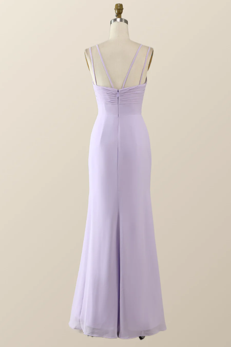 Sage Green Chiffon Pleated Long Party Dress Bridesmaid Dress,DP1814