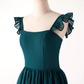 Dark Teal Ruffle Long Party Dress Bridesmaid Dress,DP1818