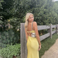 Yellow Spaghetti Straps Backless Long Party Dress,DP1832