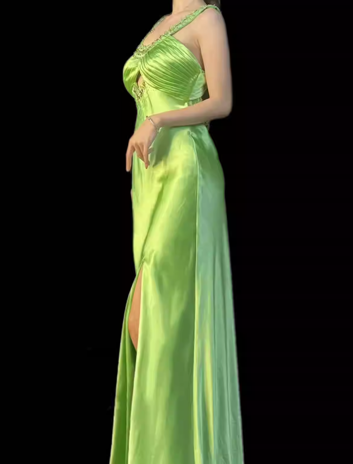 Elegant Green Vintage Beading Long Prom Dress Formal Party Dress,DP1838