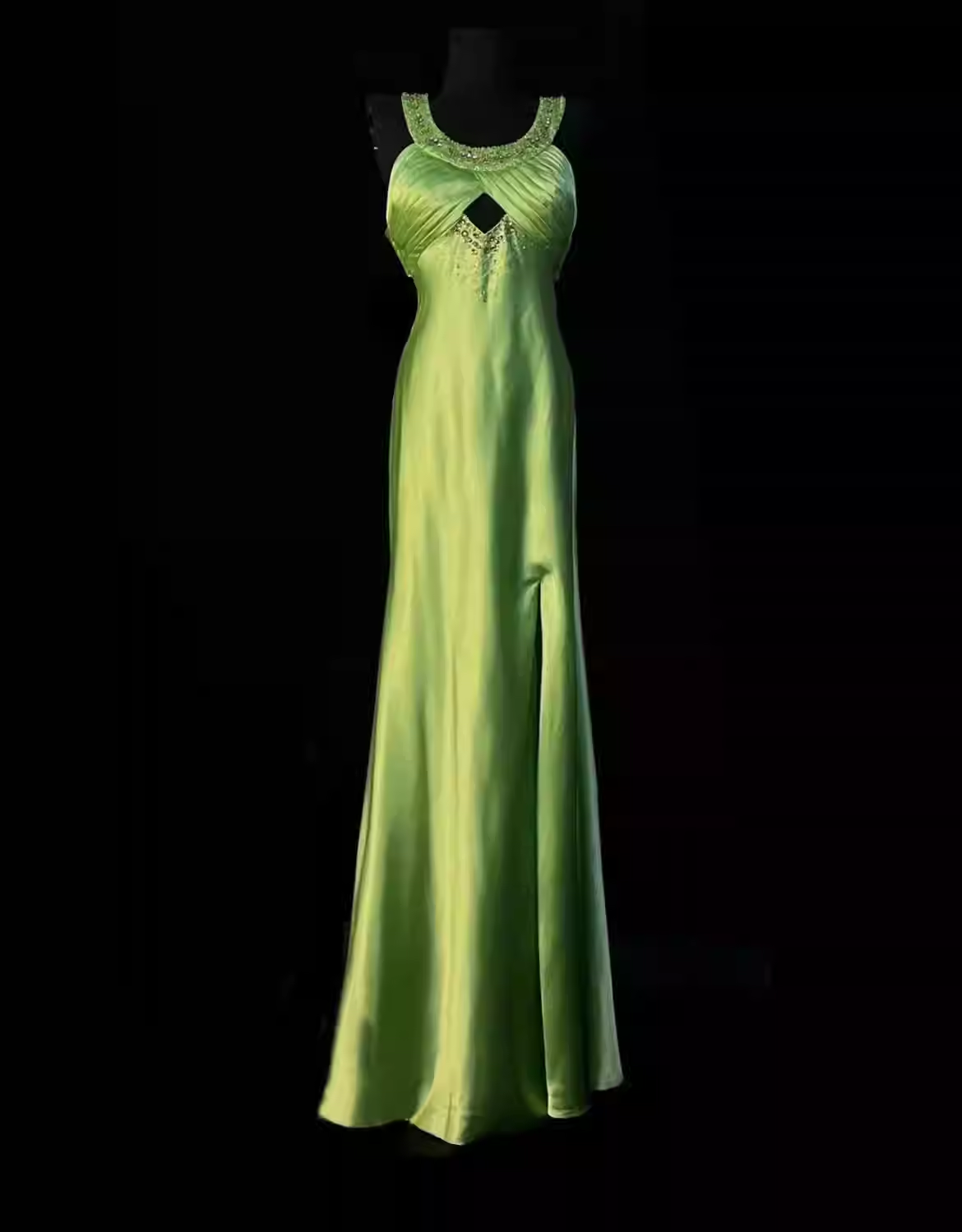 Elegant Green Vintage Beading Long Prom Dress Formal Party Dress,DP1838