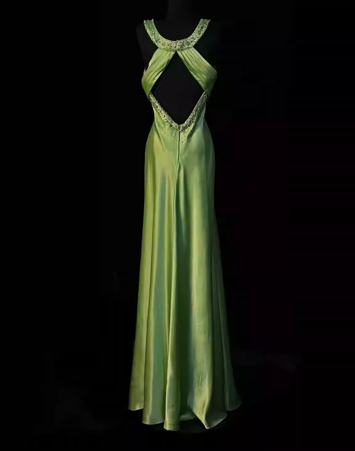 Elegant Green Vintage Beading Long Prom Dress Formal Party Dress,DP1838