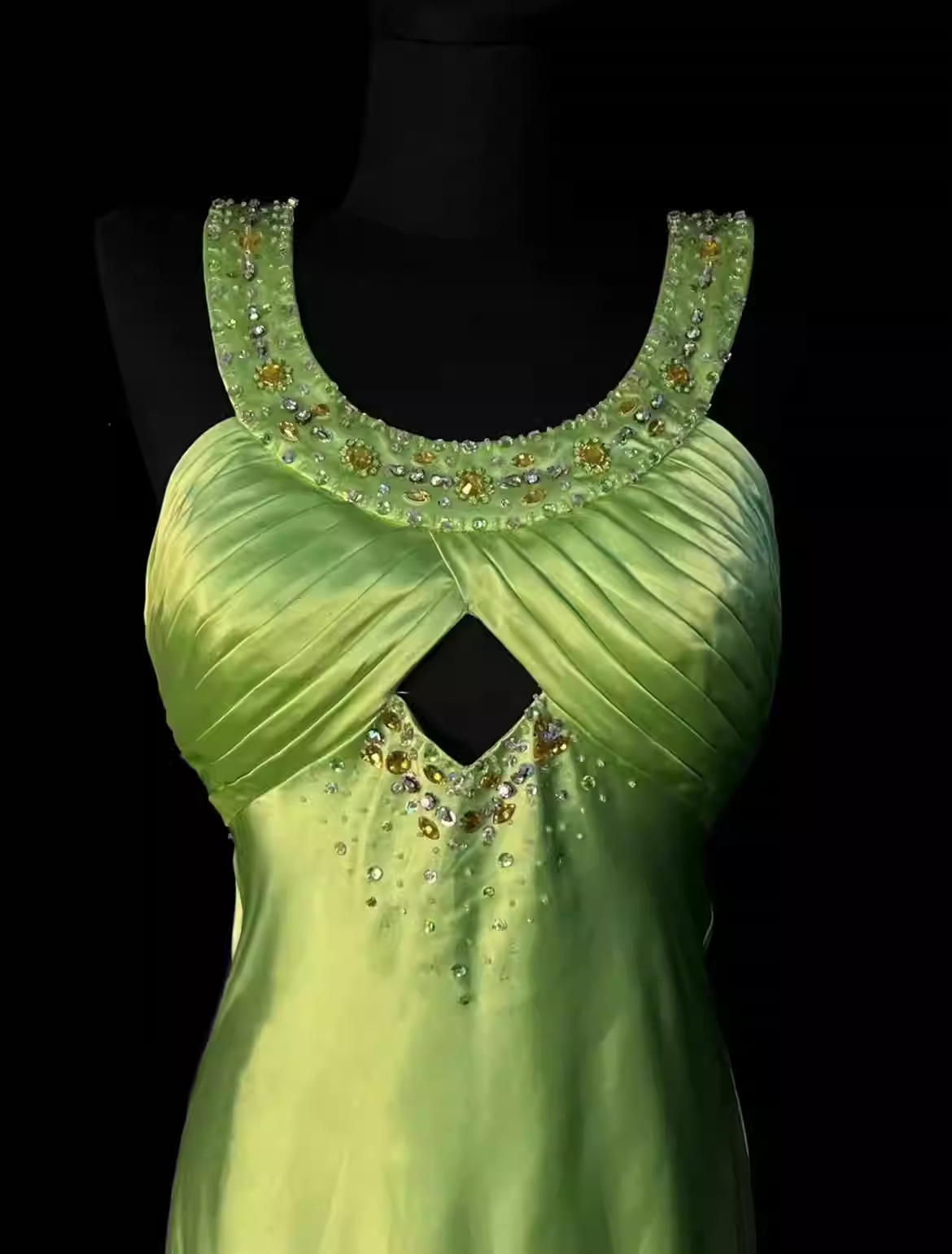 Elegant Green Vintage Beading Long Prom Dress Formal Party Dress,DP1838