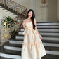 Cute Ivory Strapless A-Line Long Party Dress,DP1848