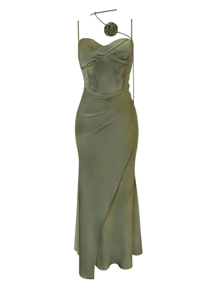 Dark Green Spaghetti Straps Sheath Long Party Dress,DP1882