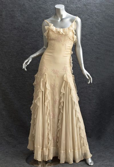 Light Yellow Spaghetti Straps Ruffle Embroidery Long Party Dress,DP1889