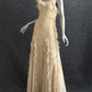 Light Yellow Spaghetti Straps Ruffle Embroidery Long Party Dress,DP1889