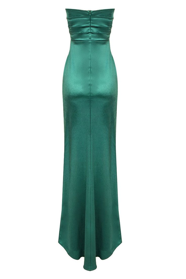 Emerald Green Sweetheart Strapless Long Party Dress with High Slit,DP1892