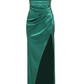 Emerald Green Sweetheart Strapless Long Party Dress with High Slit,DP1892