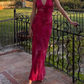 Elegant Deep V Neck Mermaid Long Party Dress Wedding Guest Dress,DP1895