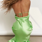 Green Halter Mermaid Long Party Dress Wedding Guest Dress,DP1898