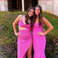 Fuchsia Strapless Mermaid Long Party Dress Wedding Guest Dress,DP1909