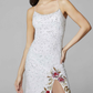 Shiny White Straps Long Party Dress with Slit,DP1947