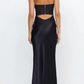 Charming Black Strapless Sheath Long Party Dress,DP1968