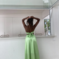 Green Strapless A-Line Backless Long Party Dress Wedding Guest Dress,DP1971