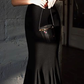 Charming Black Straps Mermaid Elegant Long Evening Party Dress ,DP1989