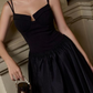 Charming Black Spaghetti Straps A-Line Formal Party Dress,DP1992