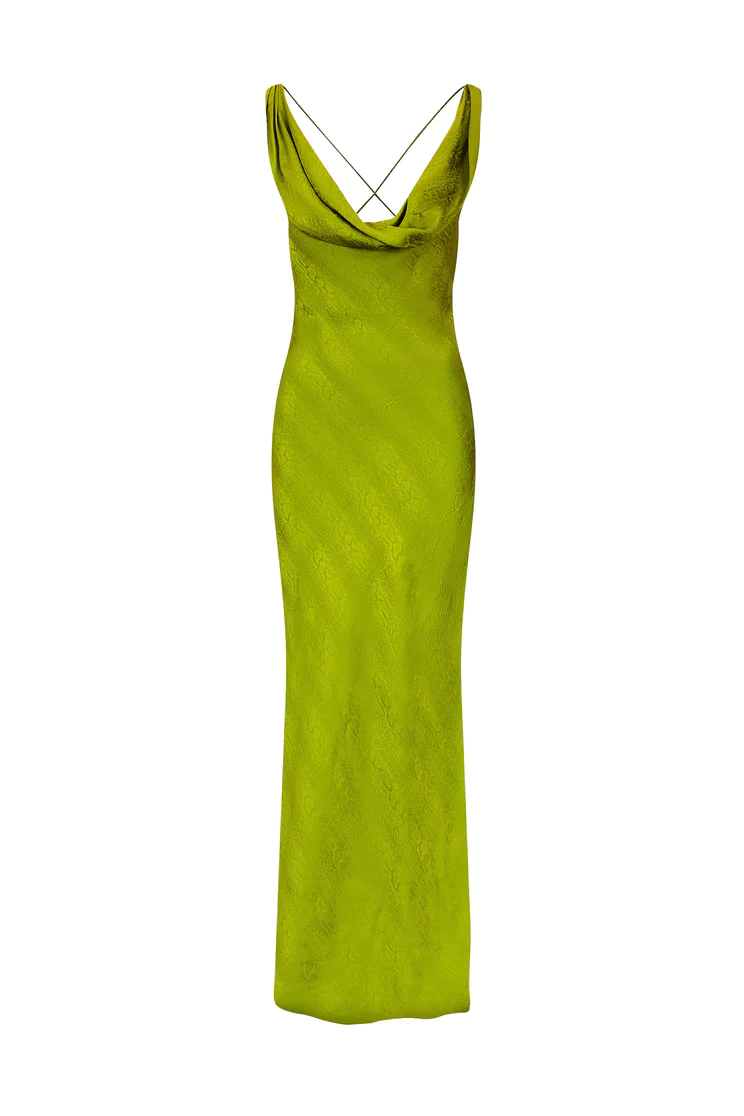 Green Backless Elegant Long Party Dress with Slit, DP2008