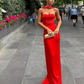 Sexy Red Sweetheart Satin Charming Long Prom Dress, DP2019