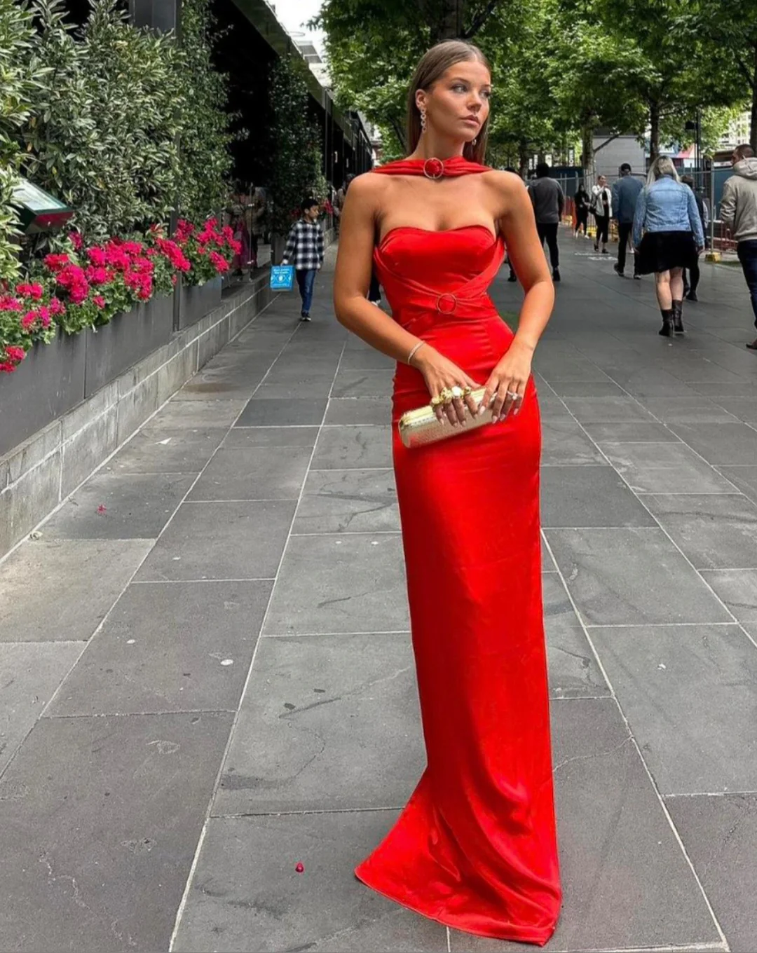 Sexy Red Sweetheart Satin Charming Long Prom Dress, DP2019