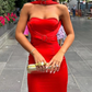 Sexy Red Sweetheart Satin Charming Long Prom Dress, DP2019