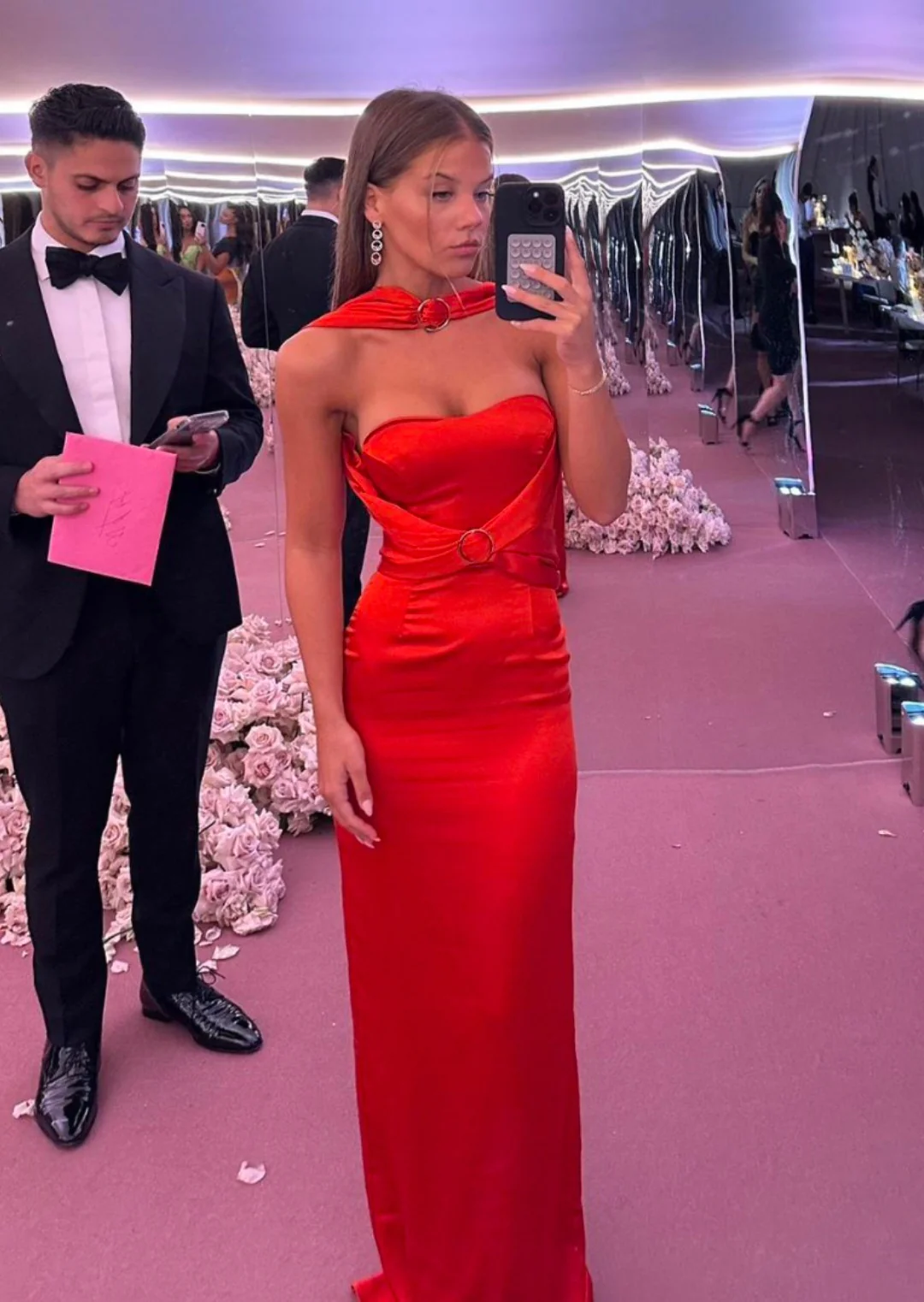 Sexy Red Sweetheart Satin Charming Long Prom Dress, DP2019