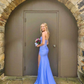 Lavender Sweetheart Strapless Mermaid Appliques Long Party Dress with Slit, DP2155