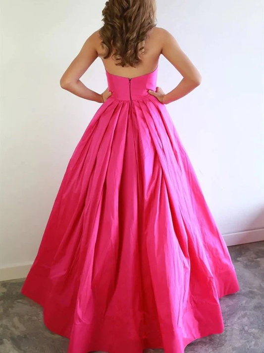 Hot Pink Sweetheart A-Line Long Party Dress Evening Gown, DP2065