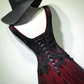 Black And Red V-Nec Tulle Beaded Prom Dress Long Evening Gown, DP2075