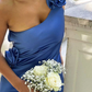 Royal Blue Backless Elegant Long Party Dress with Slit, DP2094