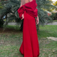 Red Off Shoulder Elegant Long Party Dress with Slit, DP2097