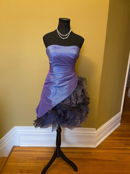 Vintage Sweatheart Strapless Elegant Purple Short Party Dress, DP2113