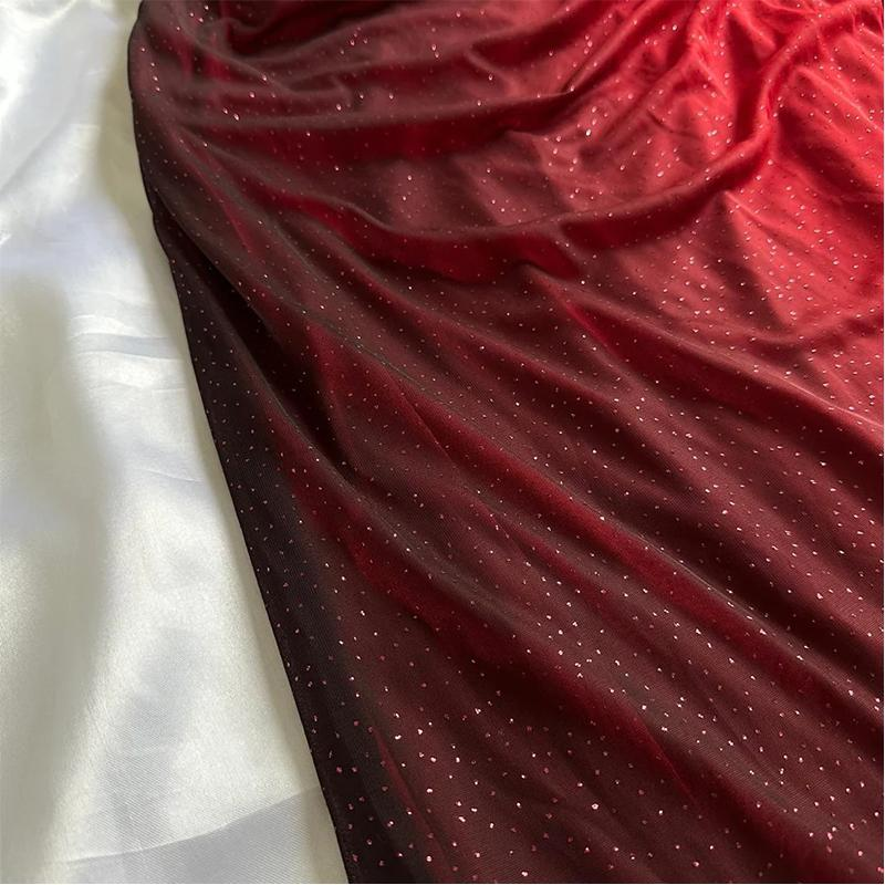 Burgundy V Neck Halter Shiny Vintage Long Prom Dress, DP2118