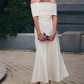 Elegant White Off Shoulder Formal Party Dress, DP2121