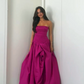 Fuchsia Strapless A-Line Elegant Long Prom Dress, DP2148