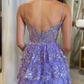 Lavender Short Prom Dress Sequined Multi-Layers Tulle Homecoming Dress, DP2164