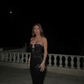 Shiny Black Strapless Sequins Sexy Party Dress with Slit, DP2202