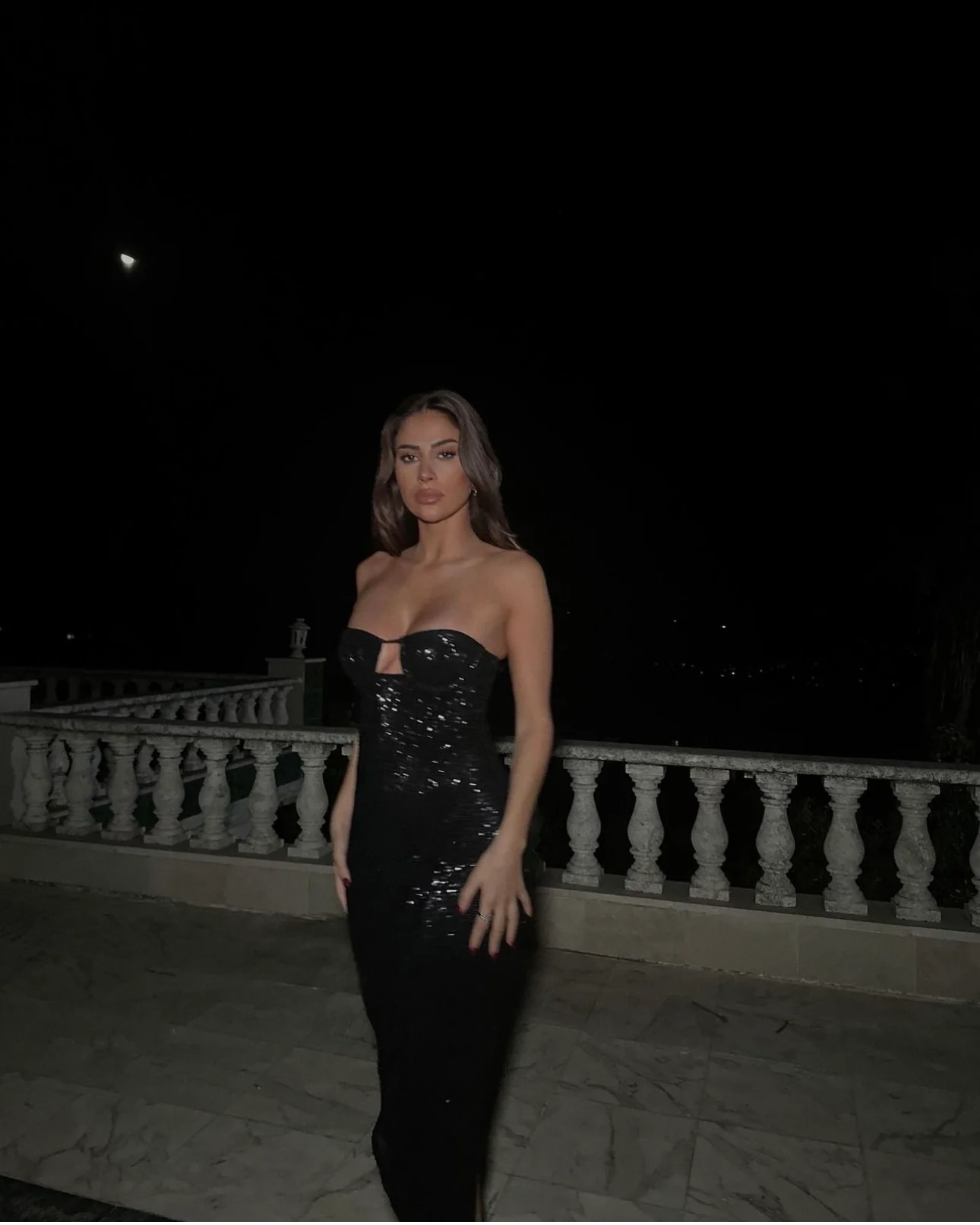 Shiny Black Strapless Sequins Sexy Party Dress with Slit, DP2202