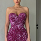 Elegant Long Mermaid Sweetheart Sequins Formal Prom Dress with Slit, DP2211