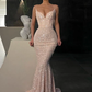 Stunning Long Mermaid Spaghetti Straps Sequins Prom Dress, DP2216