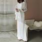 Simple White Elegant Long Sleeves Evening Party Dress, DP2232