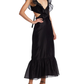 Black Ruffle Straps Backless Elegant Party Dress, DP2303