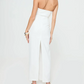 Elegant White Strapless Halter Cocktail Dress Simple Party Dress , DP2355